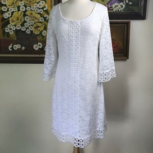 White Alfani crocheted dress